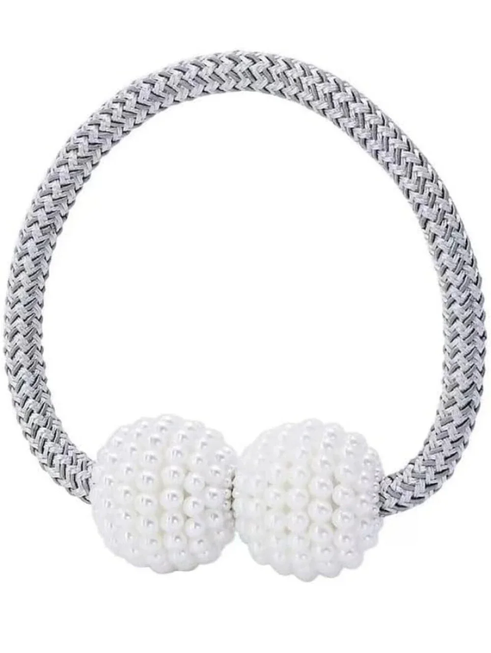 8 Pack Magnetic Curtain Tiebacks, Curtain Tiebacks  Grey/White
